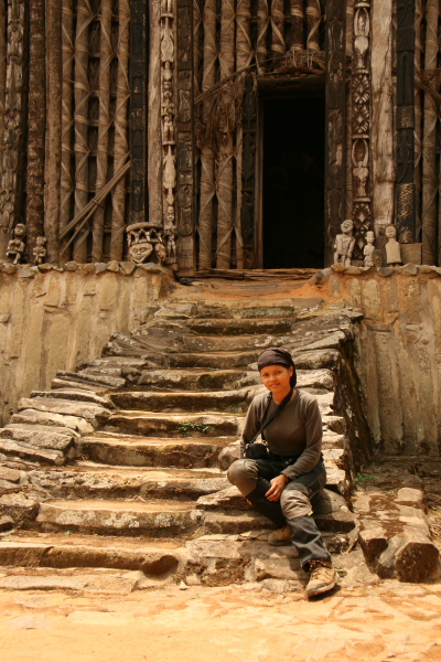 jane at the historic building in bafut.JPG